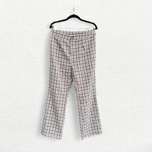 SheIn Plaid Trouser Pants in Purple Cream